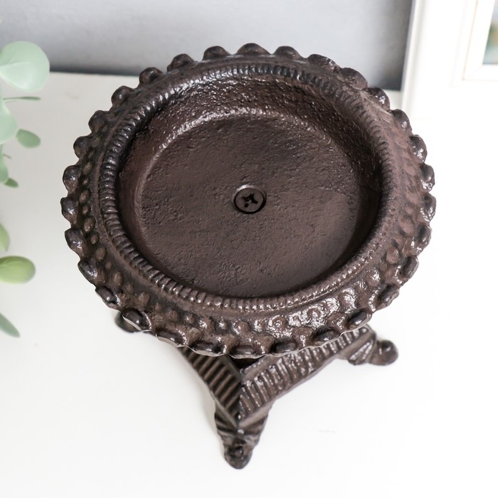 Подсвечник чугун на 1 свечу  Подсвечник чугун на 1 свечу "Графство" 13х13х13 см