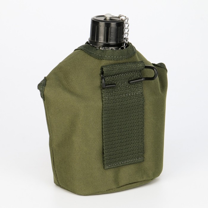 Фляжка армейская походная  Фляжка армейская походная "Аdventure" 0,8 л для воды, с котелком, металл, зелёный чехол