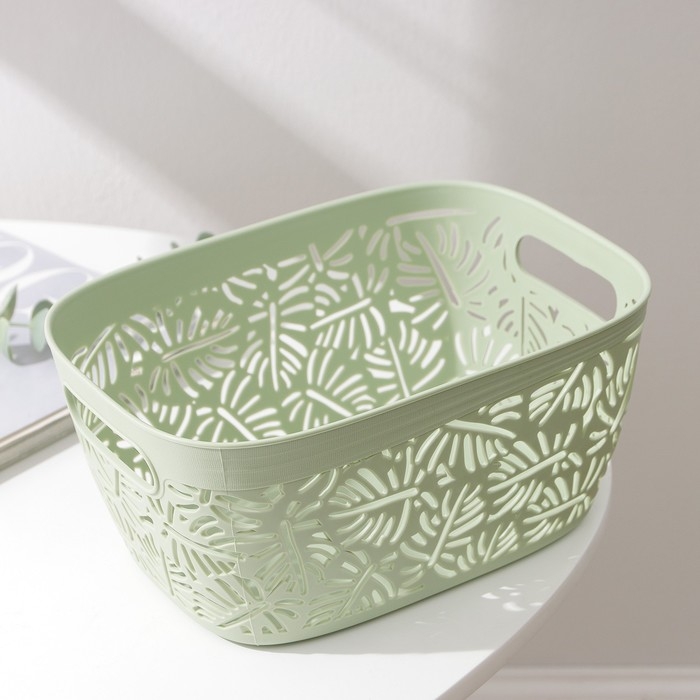 Корзина для хранения «Лист», пластик, 23,5×17×11 см, цвет МИКС Корзина для хранения «Лист», пластик, 23,5×17×11 см, цвет МИКС