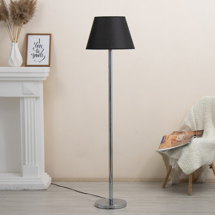 Торшер 16440/1BK Е27 40Вт черно-хромовый 38х38х157 см