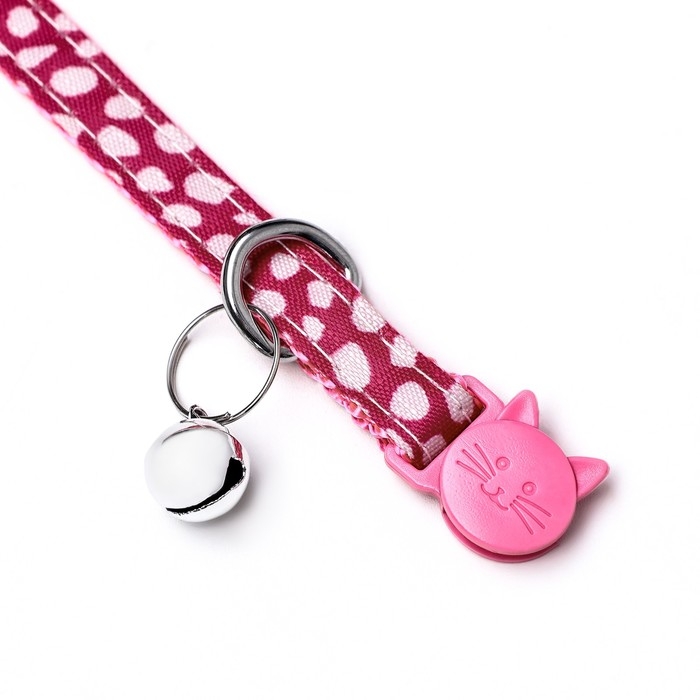 Ошейник кошачий с пряжкой в форме кошки, ширина 1 см, розовый Ошейник кошачий с пряжкой в форме кошки, ширина 1 см, розовый