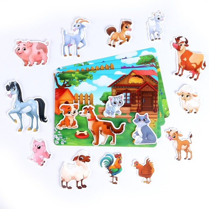 Развивающая игра на липучках «Изучаем животных. Ферма или деревня» Развивающая игра на липучках «Изучаем животных. Ферма или деревня»
