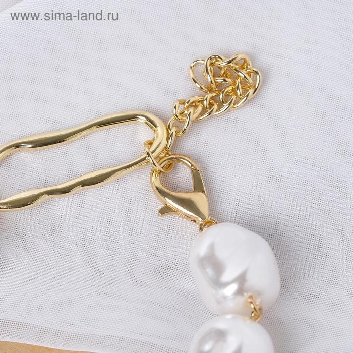 Браслет жемчуг «Барокко» с кругом, цвет белый в золоте, L=18 см Браслет жемчуг «Барокко» с кругом, цвет белый в золоте, L=18 см