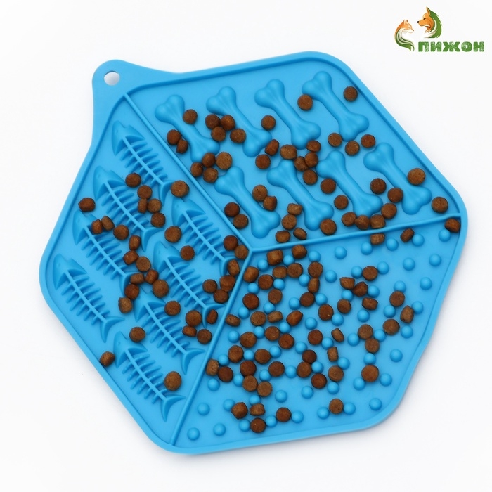 Коврик для лизания на присосках 18,5 х 15,5 см, синий Коврик для лизания на присосках 18,5 х 15,5 см, синий