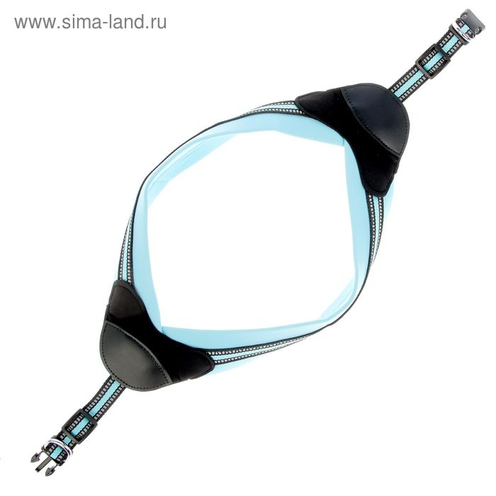 Шлейка супермягкая со светоотражающей прошивкой, обхват 62-69 см, голубая Шлейка супермягкая со светоотражающей прошивкой, обхват 62-69 см, голубая