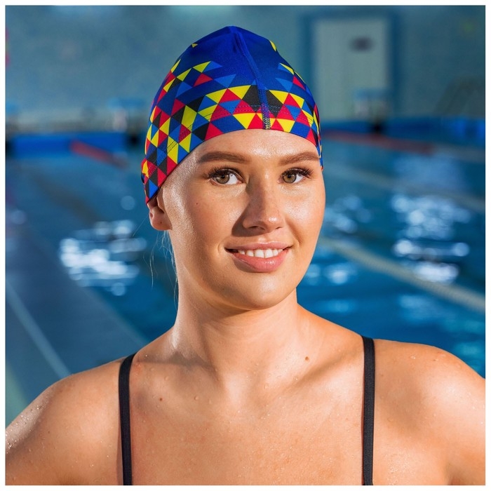Шапочка для плавания взрослая ONLYTOP, тканевая, обхват 54-60 см Шапочка для плавания взрослая ONLYTOP, тканевая, обхват 54-60 см