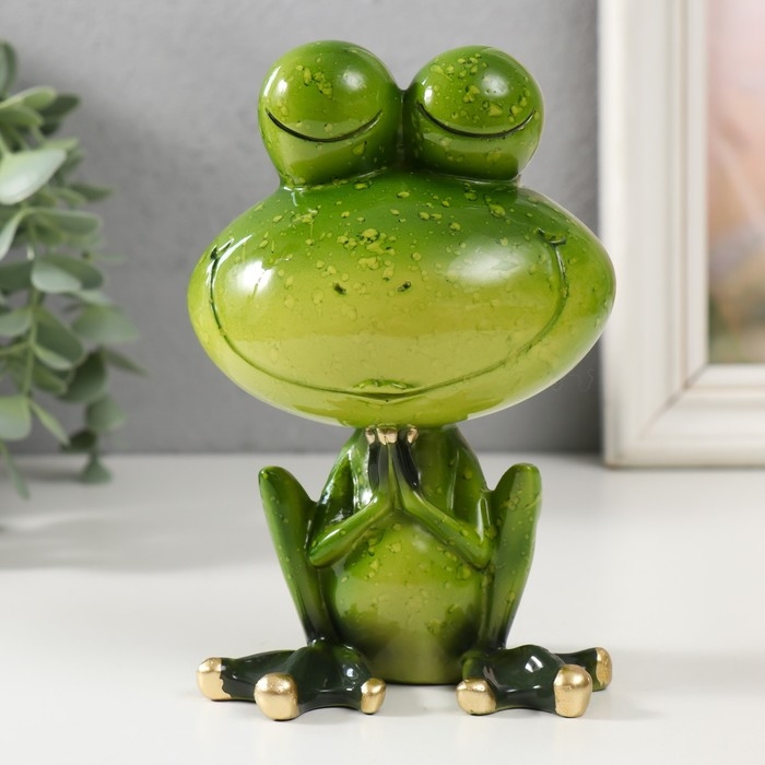 Сувенир полистоун лак Сувенир полистоун лак "Лягушонок медитирует" 10х7х15 см