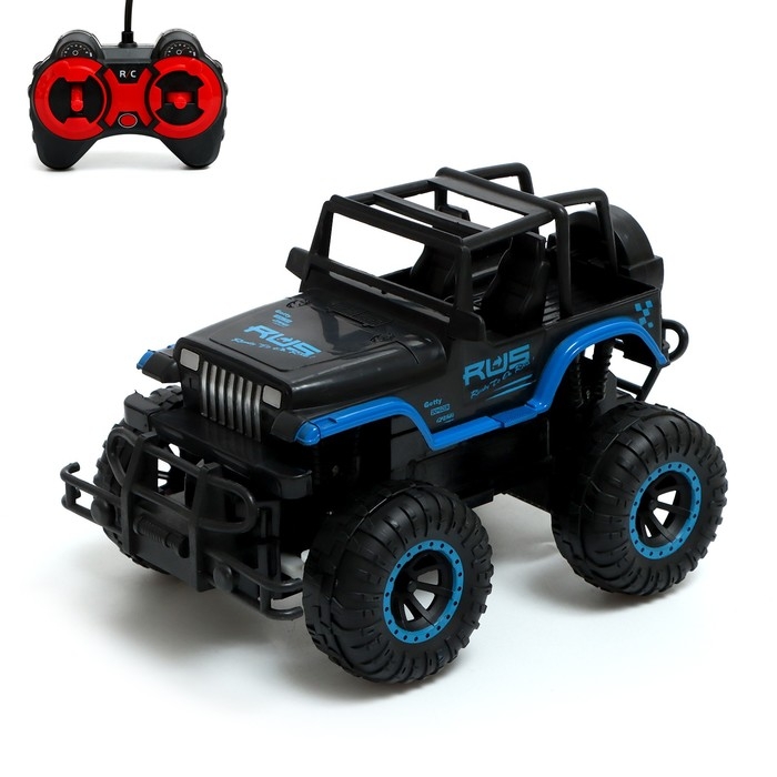 Джип радиоуправляемый «Вездеход», работает от батареек, цвет черно-синий Джип радиоуправляемый «Вездеход», работает от батареек, цвет черно-синий