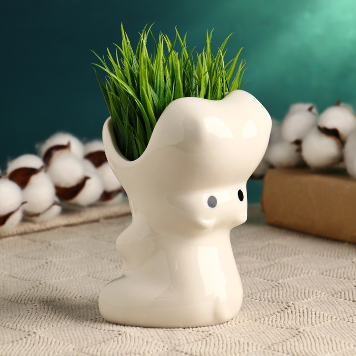 Горшок Горшок "Бегемот" белый, 12х8х9см