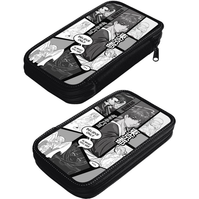 Пенал 2 секции, 125 х 205 х 40 мм, Calligrata 30П26/2 Пенал 2 секции, 125 х 205 х 40 мм, Calligrata 30П26/2 "Аниме принт", ламинированный картон