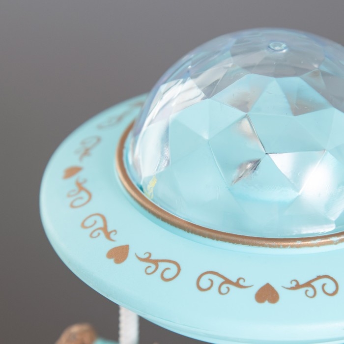 Ночник-проектор "Шапито" LED 3хLR44 диско, крутится, голубой 10х10х17 см RISALUX