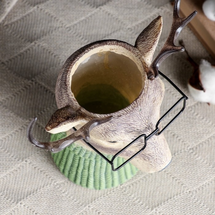 Кашпо - ваза  Кашпо - ваза "Олень в очках" 22х15х26см