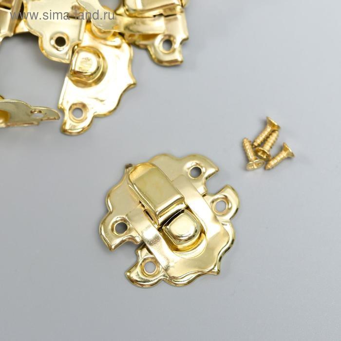 Замок металл для шкатулки золото + гвозд. набор 10 шт 2,9х3 см Замок металл для шкатулки золото + гвозд. набор 10 шт 2,9х3 см