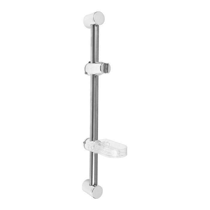 Душевая стойка ZEIN S02, с пластиковой прозрачной мыльницей и крепежом, сатин Душевая стойка ZEIN S02, с пластиковой прозрачной мыльницей и крепежом, сатин