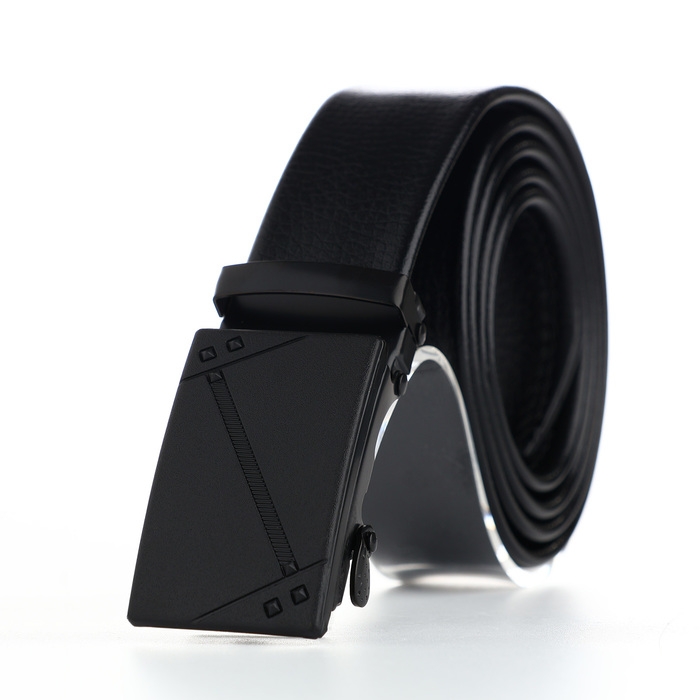 Ремень мужской, ширина 3,5 см, пряжка автомат, цвет чёрный Ремень мужской, ширина 3,5 см, пряжка автомат, цвет чёрный