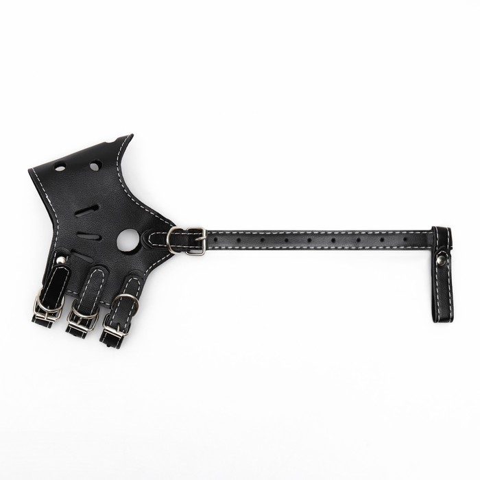 Намордник из прессованной кожи регулируемый, №3, ДН 6,8 см, ОМ 21-28 см, чёрный Намордник из прессованной кожи регулируемый, №3, ДН 6,8 см, ОМ 21-28 см, чёрный