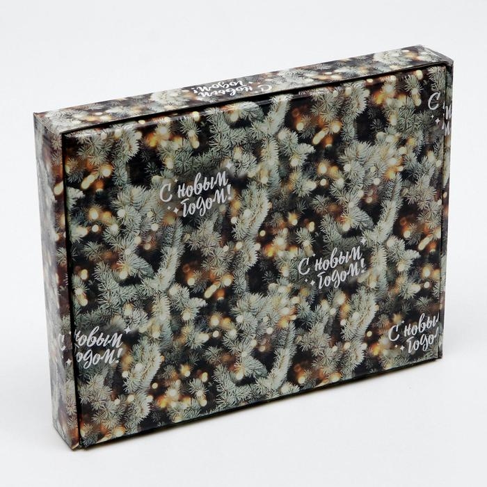 Новый год. Коробка сборная крышка-дно с окном, Новый год. Коробка сборная крышка-дно с окном, "Сказочный миг", 26 х 21 х 4 см.