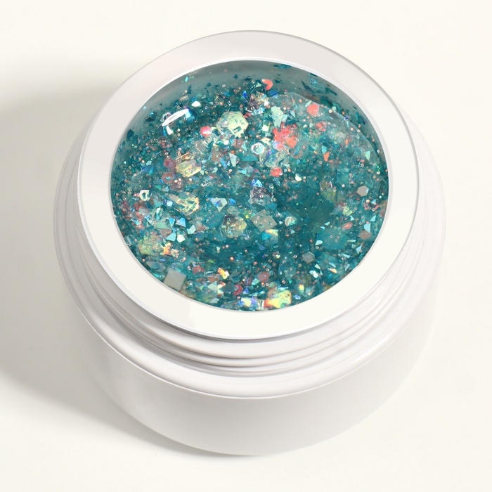 Гель лак для ногтей, с блёстками, 3-х фазный, 8 мл, LED/UV, голубой Гель лак для ногтей, с блёстками, 3-х фазный, 8 мл, LED/UV, голубой