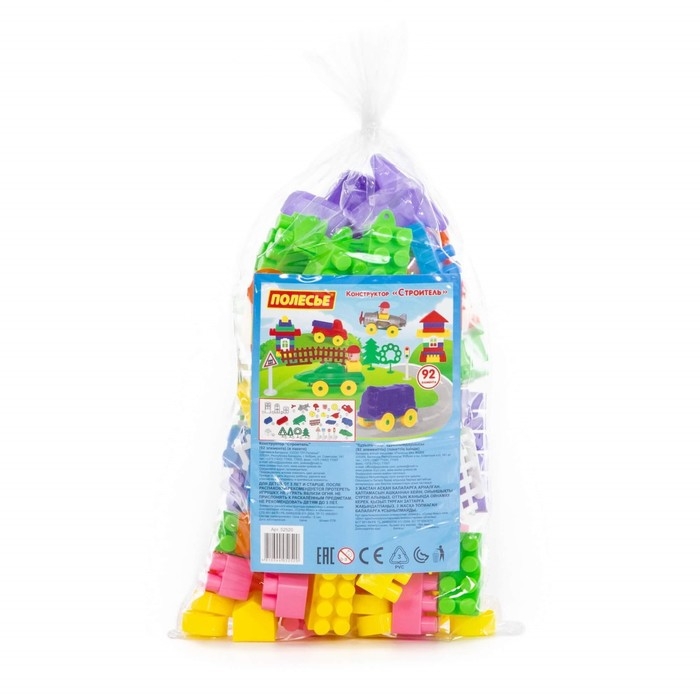 Конструктор «Строитель», 92 элемента, в пакете Конструктор «Строитель», 92 элемента, в пакете