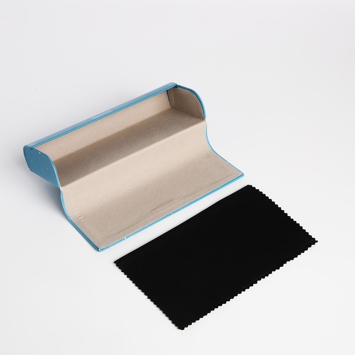 Футляр для очков на хлопушке, длина 15 см, цвет голубой Футляр для очков на хлопушке, длина 15 см, цвет голубой