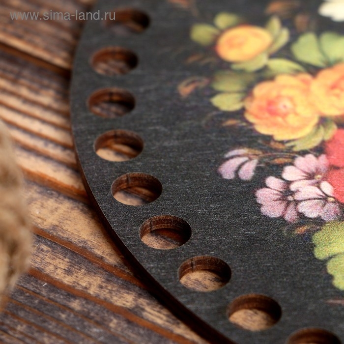 Заготовка для вязания Заготовка для вязания "Жостовская роспись №1", донышко фанера 3 мм, 20 см, d=9мм