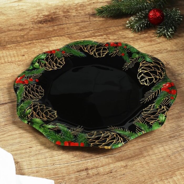 Новый год. Тарелка стеклянная &laquo;Зимние истории&raquo;, 23 см