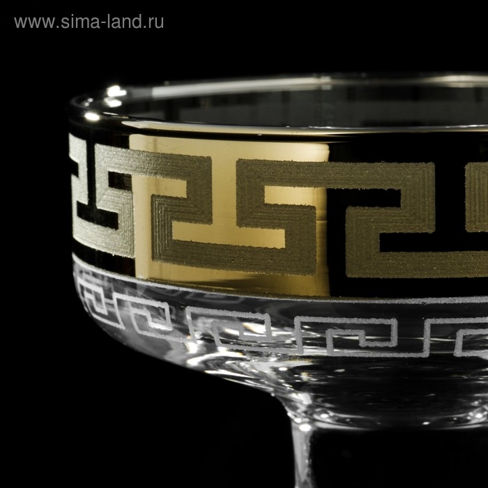 Набор креманок «Греческий узор», 200 мл, d=10 см, 6 шт, цвет напыления золотой Набор креманок «Греческий узор», 200 мл, d=10 см, 6 шт, цвет напыления золотой