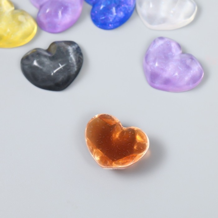 Декор для творчества пластик Декор для творчества пластик "Сердце с гранями" блеск набор 10 шт МИКС 2,1х1,7х0,7 см