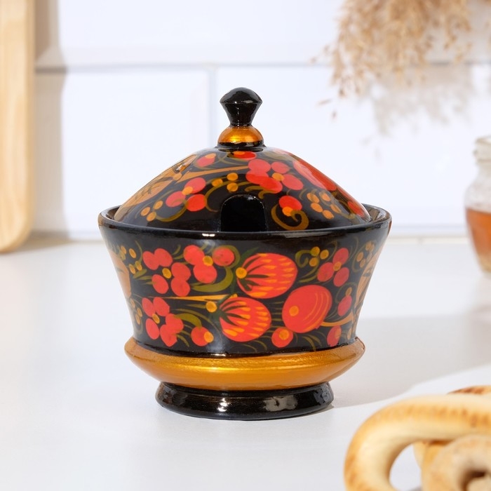 Солонка «Ягодка», большая, 7×10 см, хохлома Солонка «Ягодка», большая, 7×10 см, хохлома