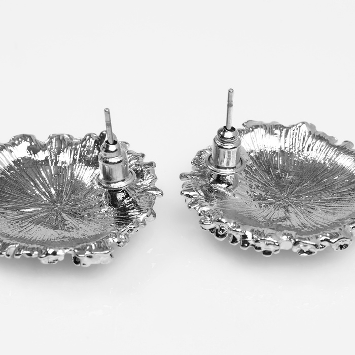 Серьги металл «Карибы» круг, цвет серебро Серьги металл «Карибы» круг, цвет серебро