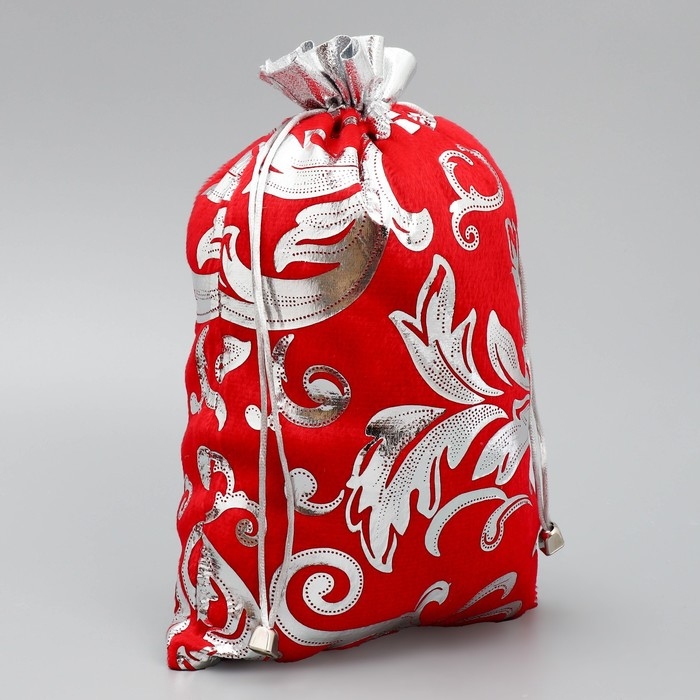 Мешочек подарочный плюш «Дед Мороз», тиснение, 20 х 30 см +/- 1.5 см, Новый год Мешочек подарочный плюш «Дед Мороз», тиснение, 20 х 30 см +/- 1.5 см, Новый год