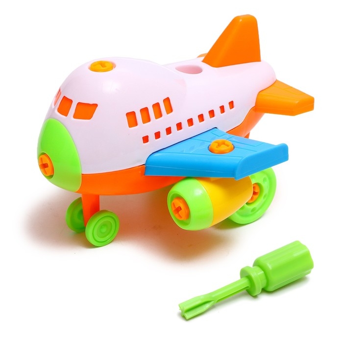 Конструктор винтовой «Самолётик», с отвёрткой, 22 детали, МИКС Конструктор винтовой «Самолётик», с отвёрткой, 22 детали, МИКС