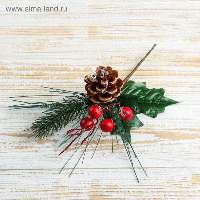 Декор  Декор "Зимняя магия" хвоя шишка ягоды 19 см