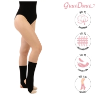 Гетры для гимнастики и танцев Grace Dance №3, длина 30 см, цвет чёрный