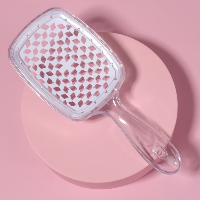 Расчёска массажная, широкая, вентилируемая, 8,5 × 20,5 см, PVC коробка, цвет прозрачный Расчёска массажная, широкая, вентилируемая, 8,5 × 20,5 см, PVC коробка, цвет прозрачный