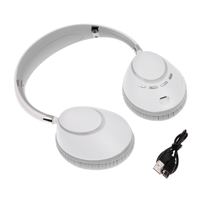 Наушники AKZ K53, беспроводные, полноразмерные, микрофон, подсветка RGB, белые Наушники AKZ K53, беспроводные, полноразмерные, микрофон, подсветка RGB, белые