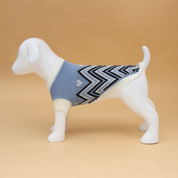 Свитер  Свитер "Волна",  2XL (ДС 34, ОШ 34, ОГ 32-51 см), голубой