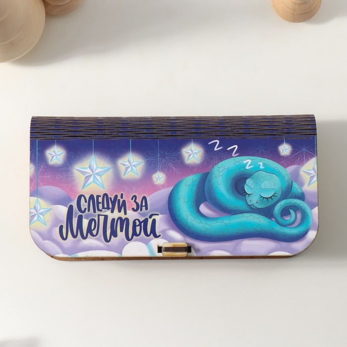 Новогодняя шкатулка  Новогодняя шкатулка "Следуй за мечтой" 17х8,5х3,5 см