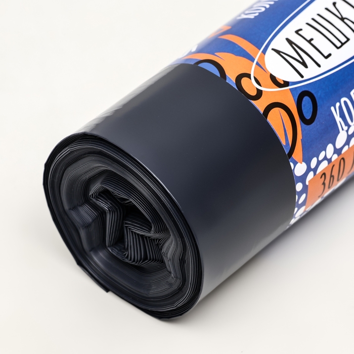 Мешки для мусора в рулоне  Мешки для мусора в рулоне "UpakLand" 360 л,черные, ПВД, толщина 40 мкм, 8 шт, 105 х 150 см