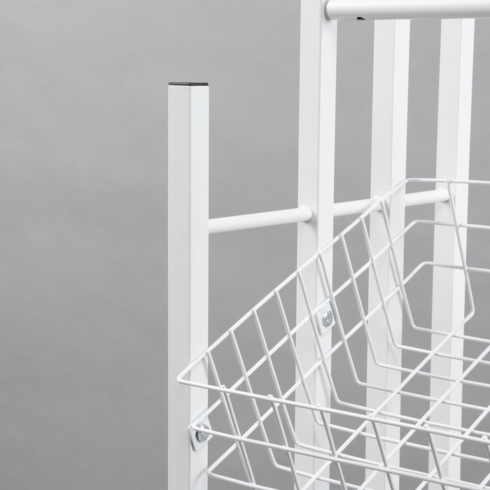 Стойка под зонты, разборная, 3 наклонные корзины, 3 яруса, 60×40×150 см, цвет белый Стойка под зонты, разборная, 3 наклонные корзины, 3 яруса, 60×40×150 см, цвет белый