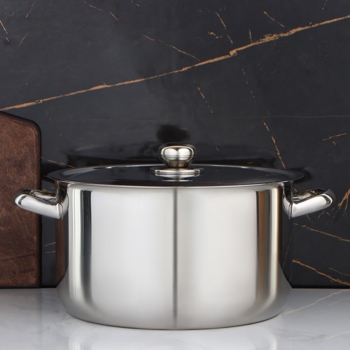 Кастрюля цельнотянутая «Профи», 9 л, d=28 см, металлическая крышка Кастрюля цельнотянутая «Профи», 9 л, d=28 см, металлическая крышка