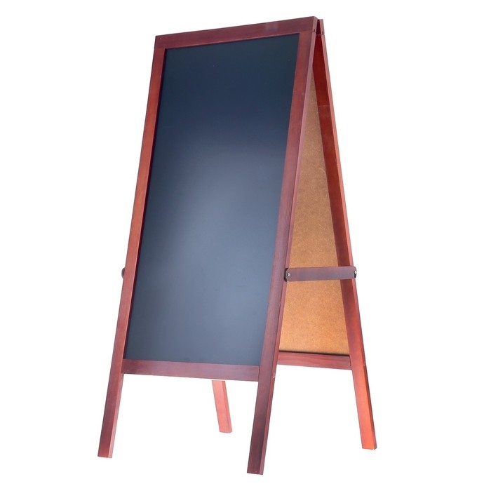 Доска-штендер двустороняя 48х90 см, магнитно-меловая, ЧЁРНАЯ, Calligrata, в деревянной рамке (тёмное дерево), на ножках Доска-штендер двустороняя 48х90 см, магнитно-меловая, ЧЁРНАЯ, Calligrata, в деревянной рамке (тёмное дерево), на ножках