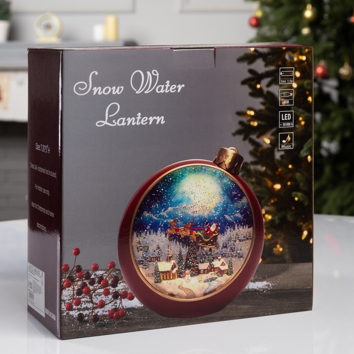 Фигура светодиодная «Ночные огни», 20.9х21.3х8.5 см, музыка, батарейки ААх3 (не в комплекте), USB, свечение тёплое белое Фигура светодиодная «Ночные огни», 20.9х21.3х8.5 см, музыка, батарейки ААх3 (не в комплекте), USB, свечение тёплое белое