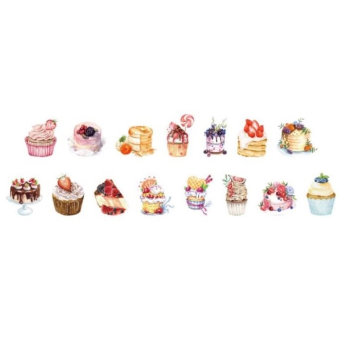 Наклейка бумага Наклейка бумага "Сладости - радости" 1,2 - 2,5 см 100 шт в рулоне 11х8 см