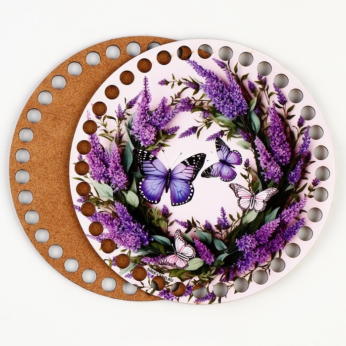 Донышки для вязания 2 в 1 «Весенняя нежность», круг 15 см, хдф 3 мм Донышки для вязания 2 в 1 «Весенняя нежность», круг 15 см, хдф 3 мм