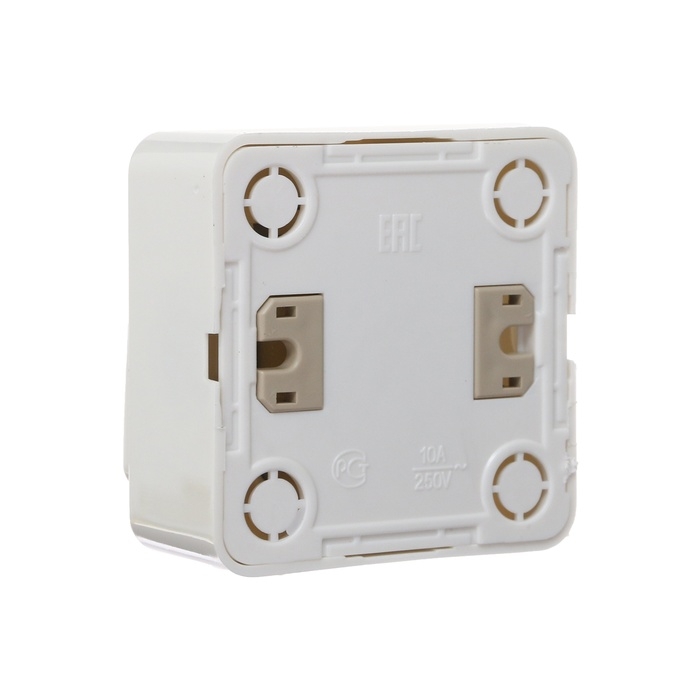 Выключатель Luazon Lighting "Лига", 10 А, 2 клавиши, накладной, c подсветкой, белый