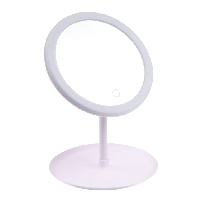 Зеркало KZ-09, подсветка, настольное, АКБ, 2500 мАч, 3 режима, поворот 90°, белое Зеркало KZ-09, подсветка, настольное, АКБ, 2500 мАч, 3 режима, поворот 90°, белое