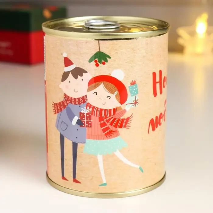 Подарок носки в банке "Носочки для любимой" (внутри носки женские, цвет белый)