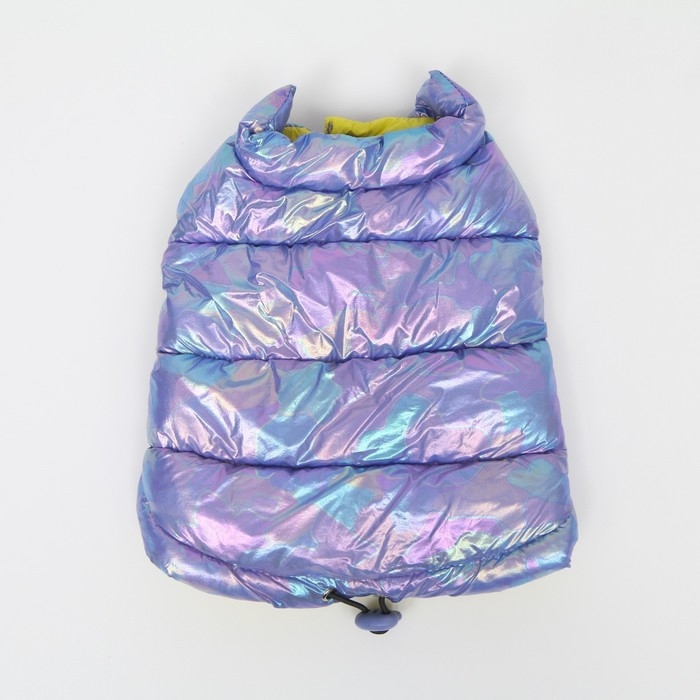 Куртка для собак двухсторонняя с утяжкой, размер 18 (ДС 40, ОГ 50, ОШ 38),фиолетовая/жёлтая Куртка для собак двухсторонняя с утяжкой, размер 18 (ДС 40, ОГ 50, ОШ 38),фиолетовая/жёлтая