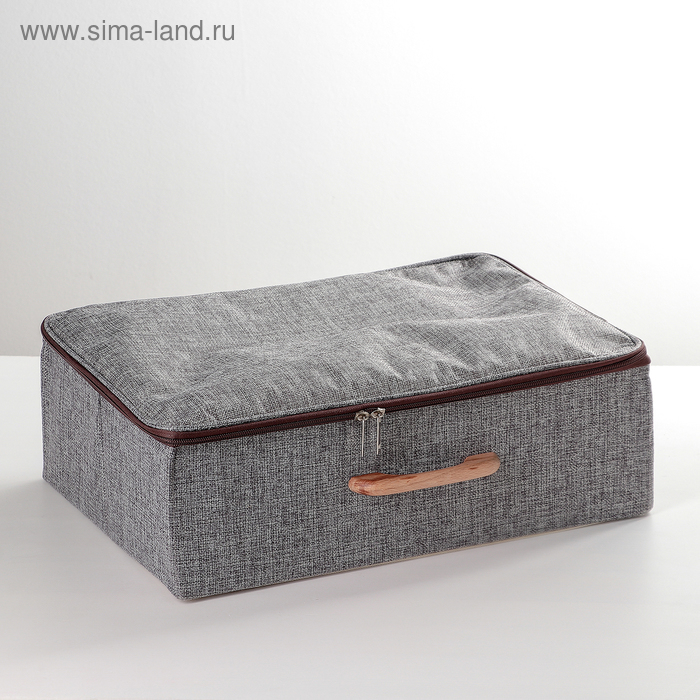 Короб для хранения на молнии «Рон», 42×29×14 см, цвет серый Короб для хранения на молнии «Рон», 42×29×14 см, цвет серый